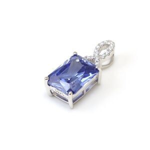 Tanzanite Necklace, 925 Sterling Silver, Cubic Zirconia, Gemstones Necklace